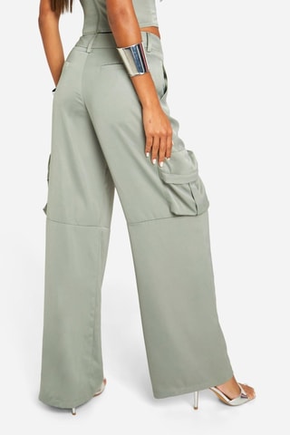 Pantalon cargo taille haute - Kaki