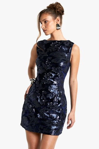 Robe fourreau - Bleu marine