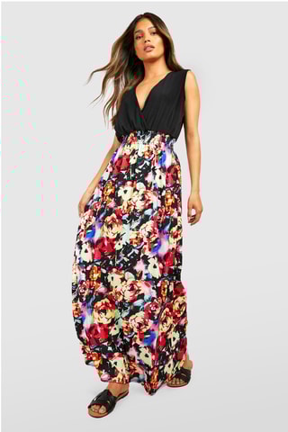 Robe longue - Noir et rouge
