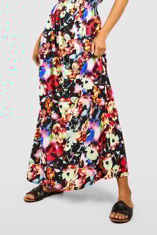 Robe longue - Noir et rouge