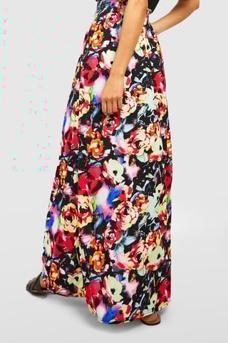 Robe longue - Noir et rouge