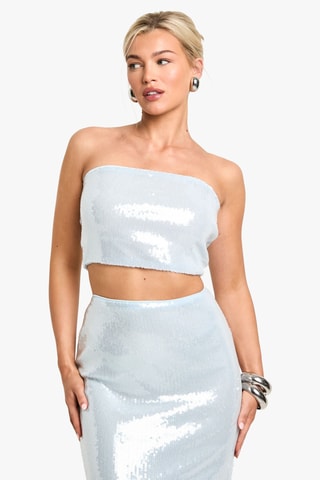 Crop top bustier - Bleu clair