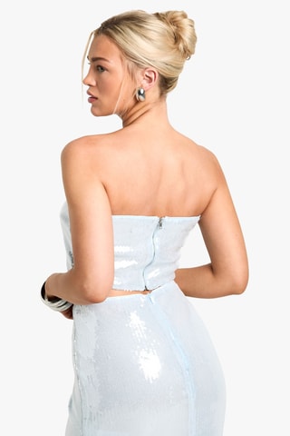 Crop top bustier - Bleu clair