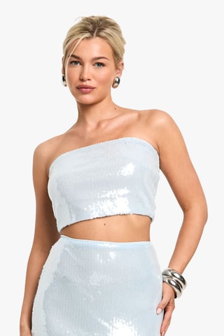 Crop top bustier - Bleu clair