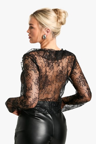 Chemisier en dentelle - Noir