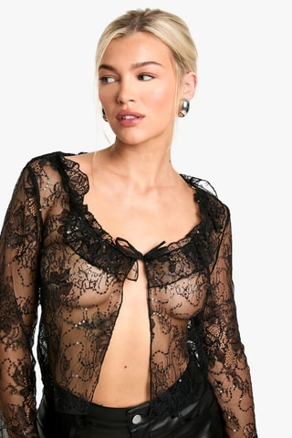 Chemisier en dentelle - Noir