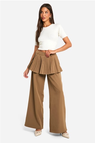 Pantalon wide legs - Marron