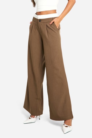 Pantalon wide legs - Marron
