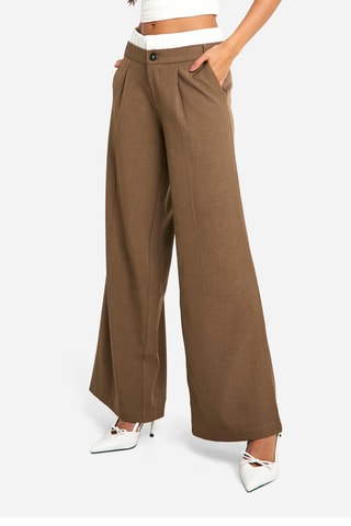 Pantalon wide legs - Marron