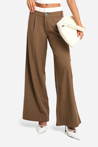 Pantalon wide legs - Marron