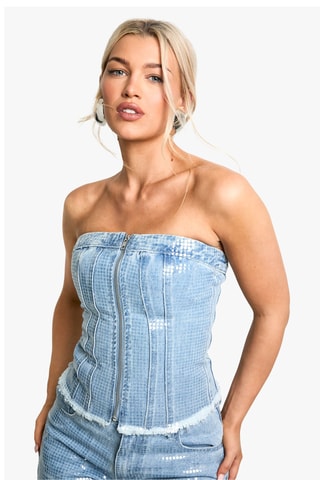 Top bustier - Bleu clair