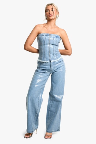 Top bustier - Bleu clair