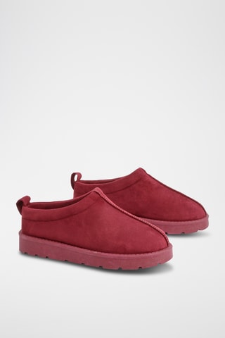 Mules fourrées - Rouge