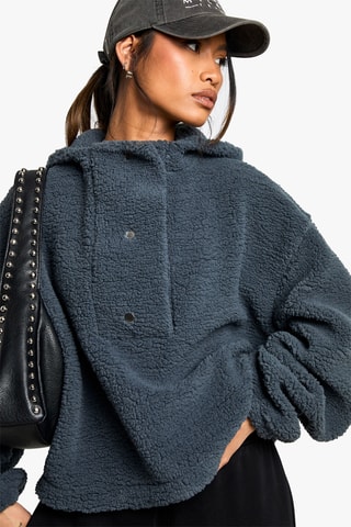 Sweat oversize à capuche - Gris foncé