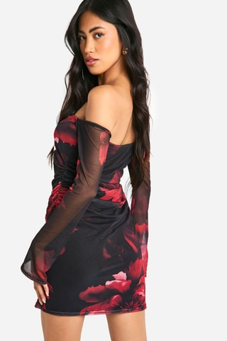 Robe fourreau - Noir et rouge