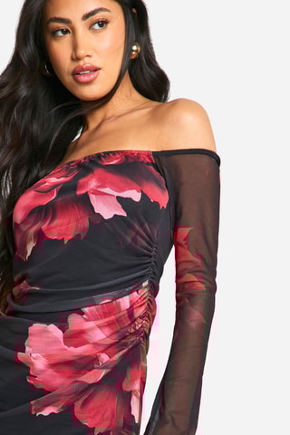 Robe fourreau - Noir et rouge
