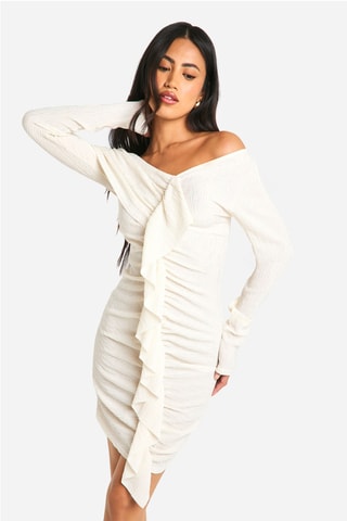 Robe fourreau - Crème