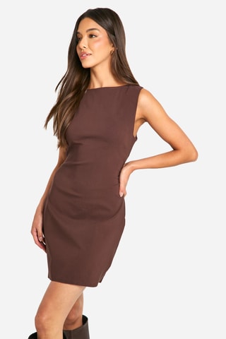 Robe fourreau - Marron