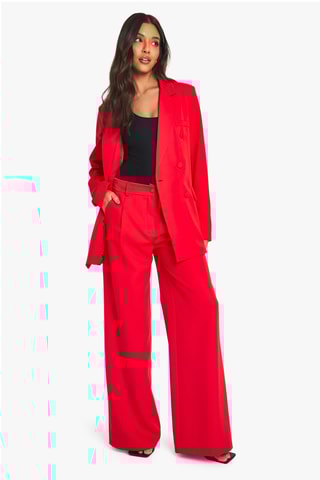 Pantalon wide legs - Rouge