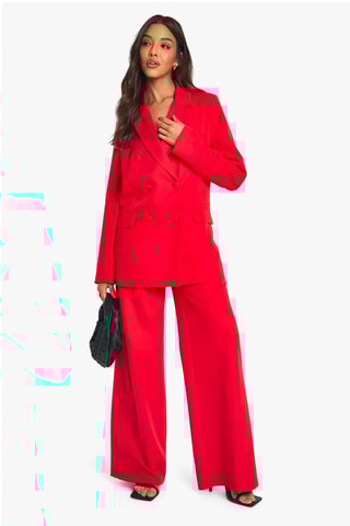 Pantalon wide legs - Rouge