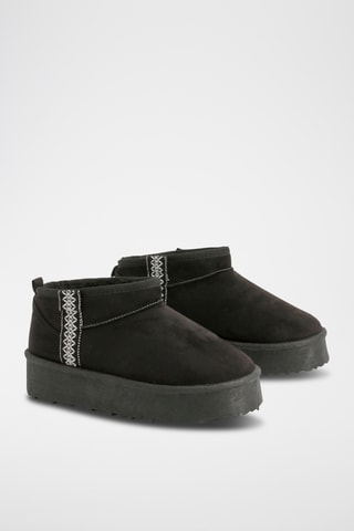 Bottines fourrées plateformes - Noir