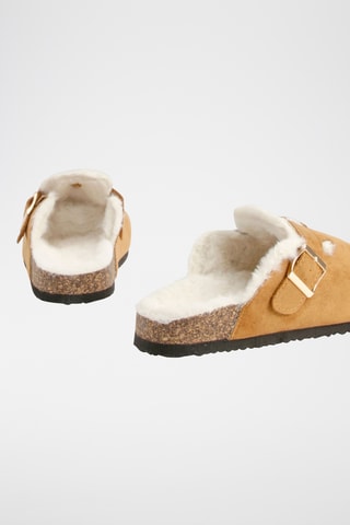 Mules fourrées - Camel