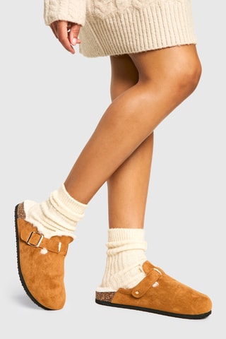 Mules fourrées - Camel