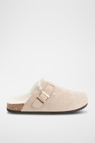Mules fourrées - Beige
