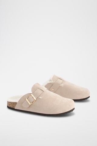 Mules fourrées - Beige