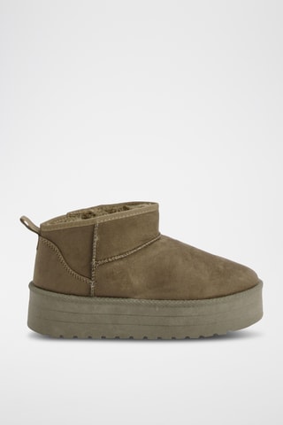 Bottines fourrées plateformes - Vert