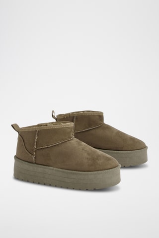 Bottines fourrées plateformes - Vert