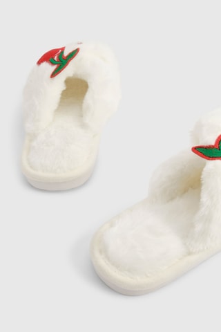 Mules fourrées - Blanc