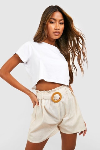 Short taille haute - Beige