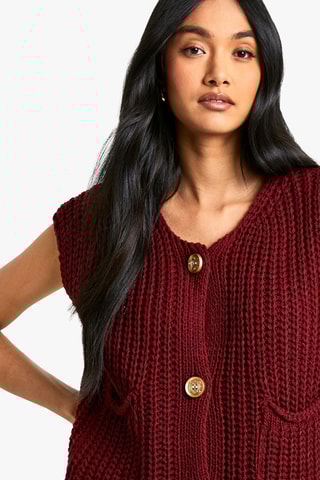 Gilet oversize - Bordeaux