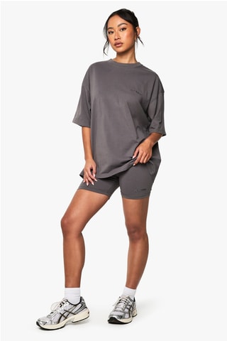 T-shirt oversize et cycliste - Gris foncé