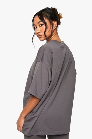 T-shirt oversize et cycliste - Gris foncé