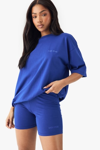 T-shirt oversize et cycliste - Bleu cobalt
