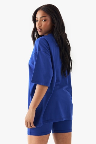 T-shirt oversize et cycliste - Bleu cobalt