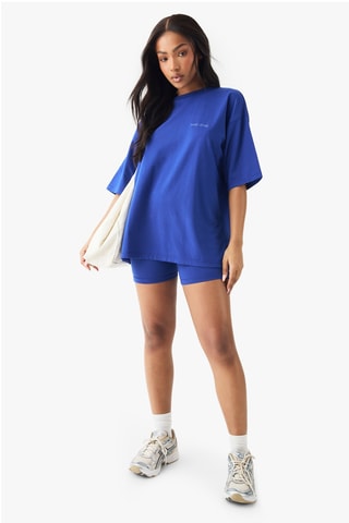 T-shirt oversize et cycliste - Bleu cobalt