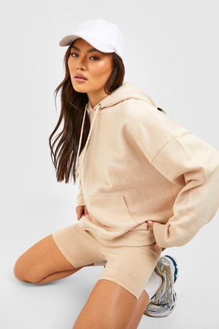 Sweat à capuche et cycliste - Beige