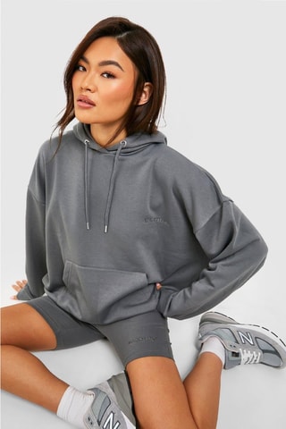 Sweat à capuche et cycliste - Gris foncé