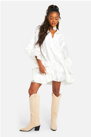 Robe volantée - Crème