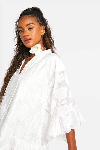 Robe volantée - Crème