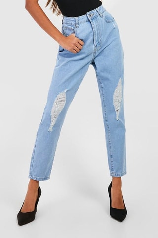 Jean mom taille haute - Bleu clair