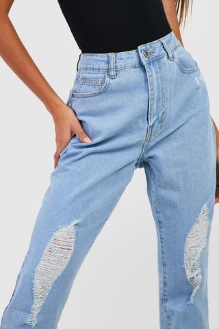 Jean mom taille haute - Bleu clair