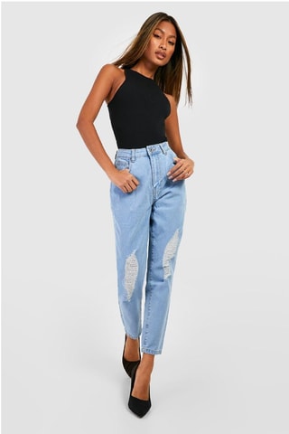 Jean mom taille haute - Bleu clair