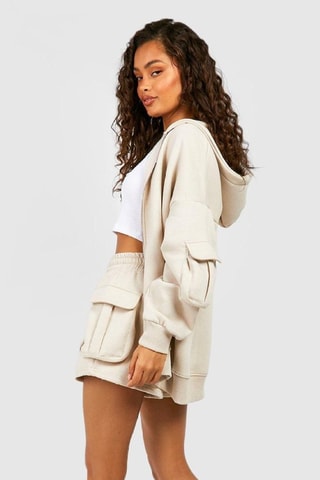 Sweat à capuche et short - Beige
