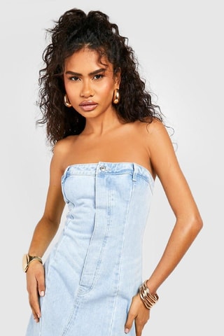 Robe bustier en jean - Bleu clair