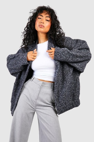 Veste oversize - Bleu chiné