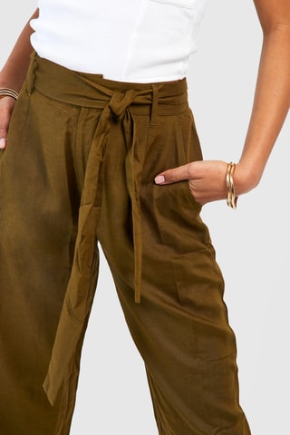 Pantalon carotte taille haute - Kaki